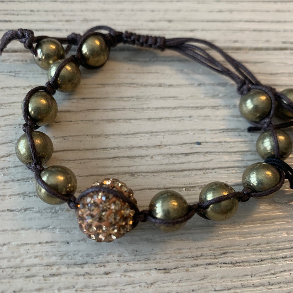 Rain gold-toned‎ beaded bracelet, festival, boho